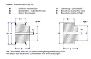 Abbildung - t10 50mm breed - Zahnscheiben H (1/2") - NK Technics